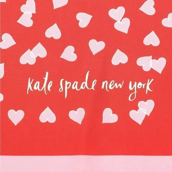 KATE SPADE ♠️ Fluttering Red Heart Links Silk Bandana NWT